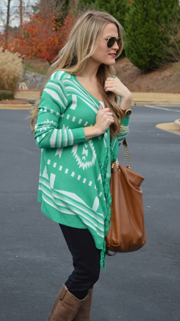 About Town Cardi, Green