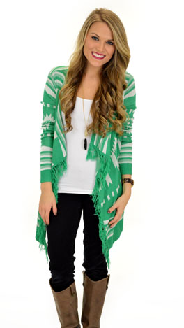 About Town Cardi, Green