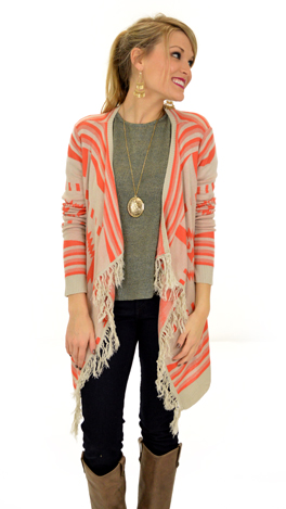 About Town Cardi, Coral