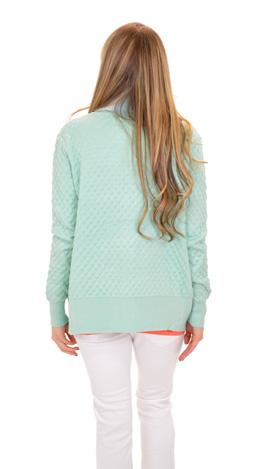 Quilted Cardi, Mint
