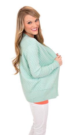 Quilted Cardi, Mint