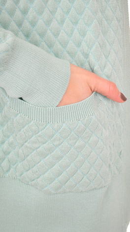 Quilted Cardi, Mint