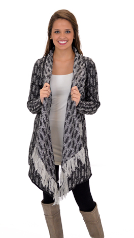 Fringy Tweed Topper