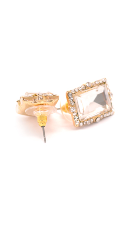 emerald cut diamond stud