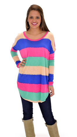 Oasis Tee, Wide Stripes
