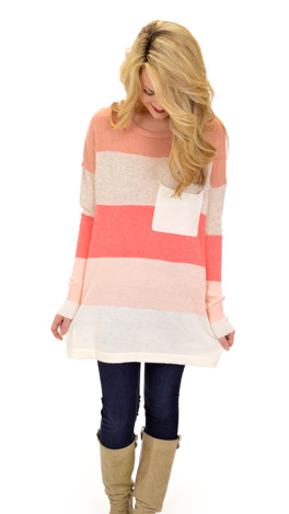 Pacific Sweater, Coral Pink