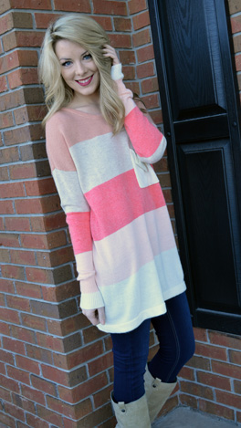 Pacific Sweater, Coral Pink