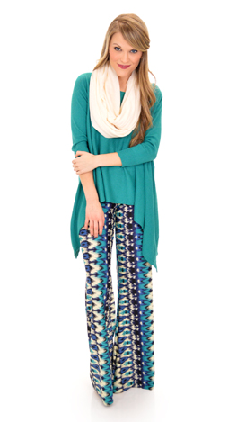 Printed Palazzo Pant, Blue