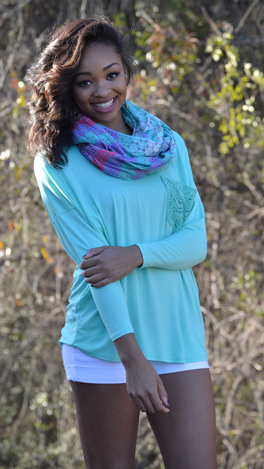 Lace Pocket Tee, Mint