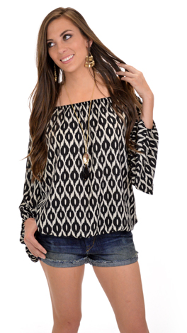 Ikat Blouse, Black