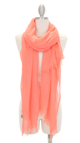 Gauze Scarf, Coral
