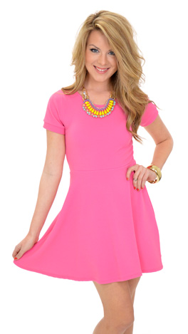 Fit and Flare Dress, Pink