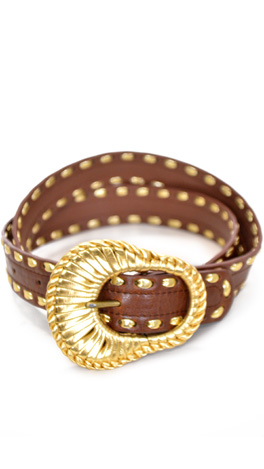 Gold Wrap Belt, Brown