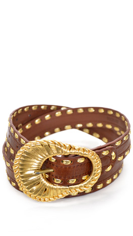 Gold Wrap Belt, Brown