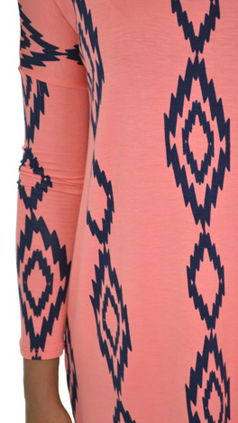Box Tunic, Coral Aztec