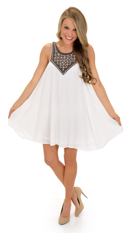 We Are the Free Tunic Dress, White