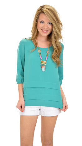 Easy Does It Top, Jade - Tops - The Blue Door Boutique