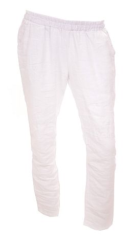 Cropped Linen Pant, White