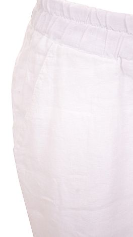 Cropped Linen Pant, White