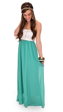 Colorblock Tube Maxi, Teal