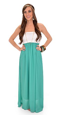 Colorblock Tube Maxi, Teal