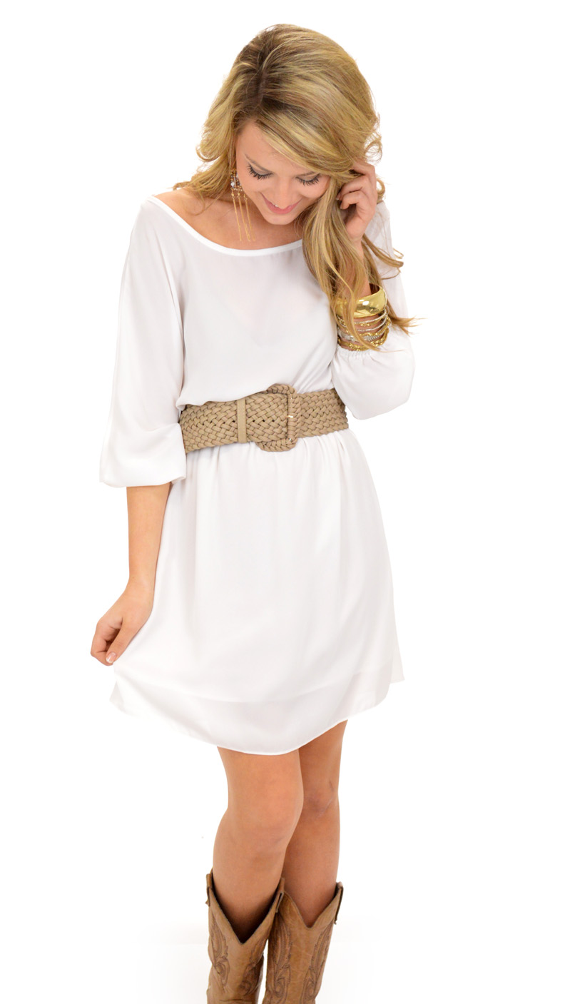 Solid Ground Dress, White