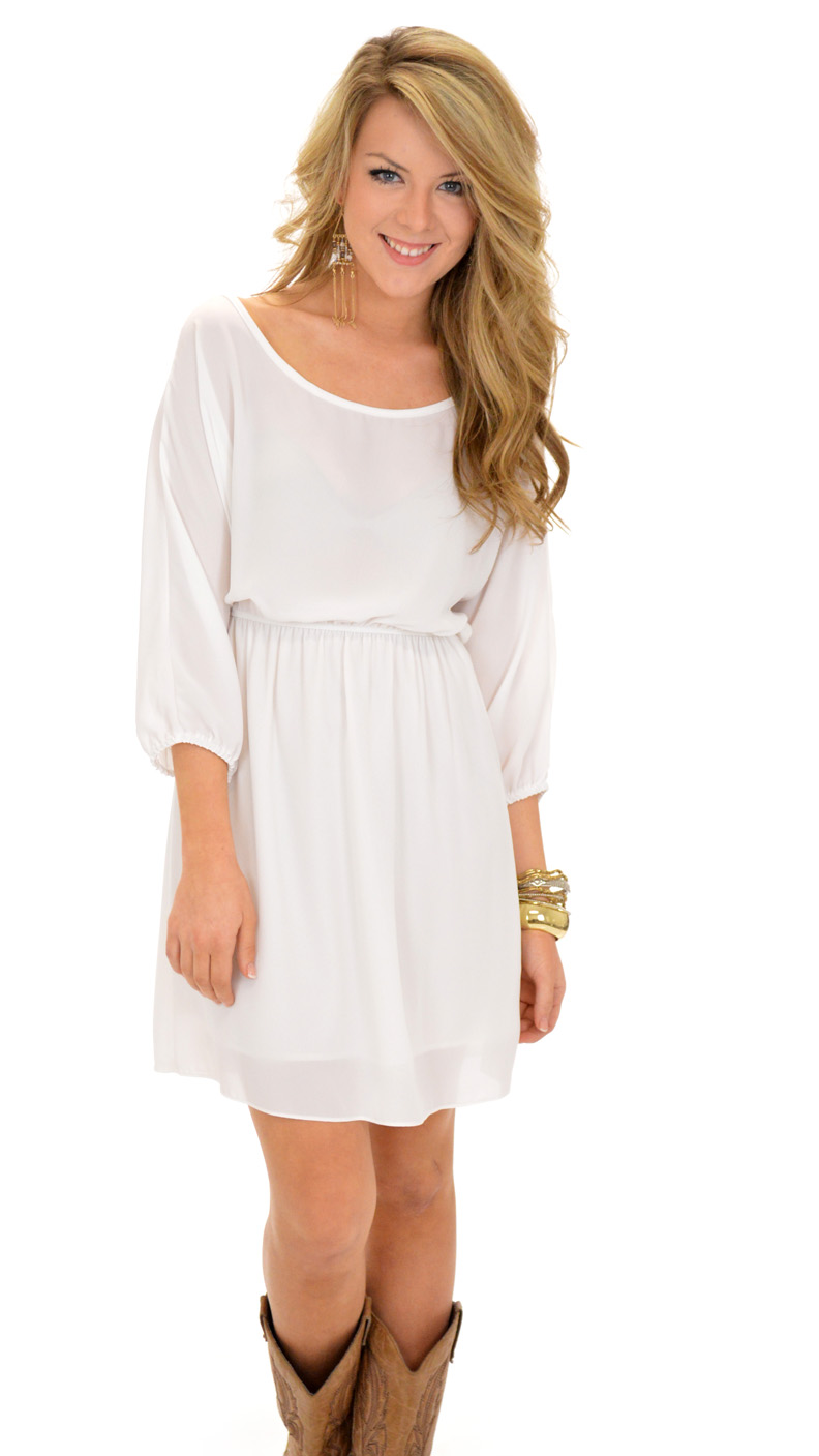 Solid Ground Dress, White