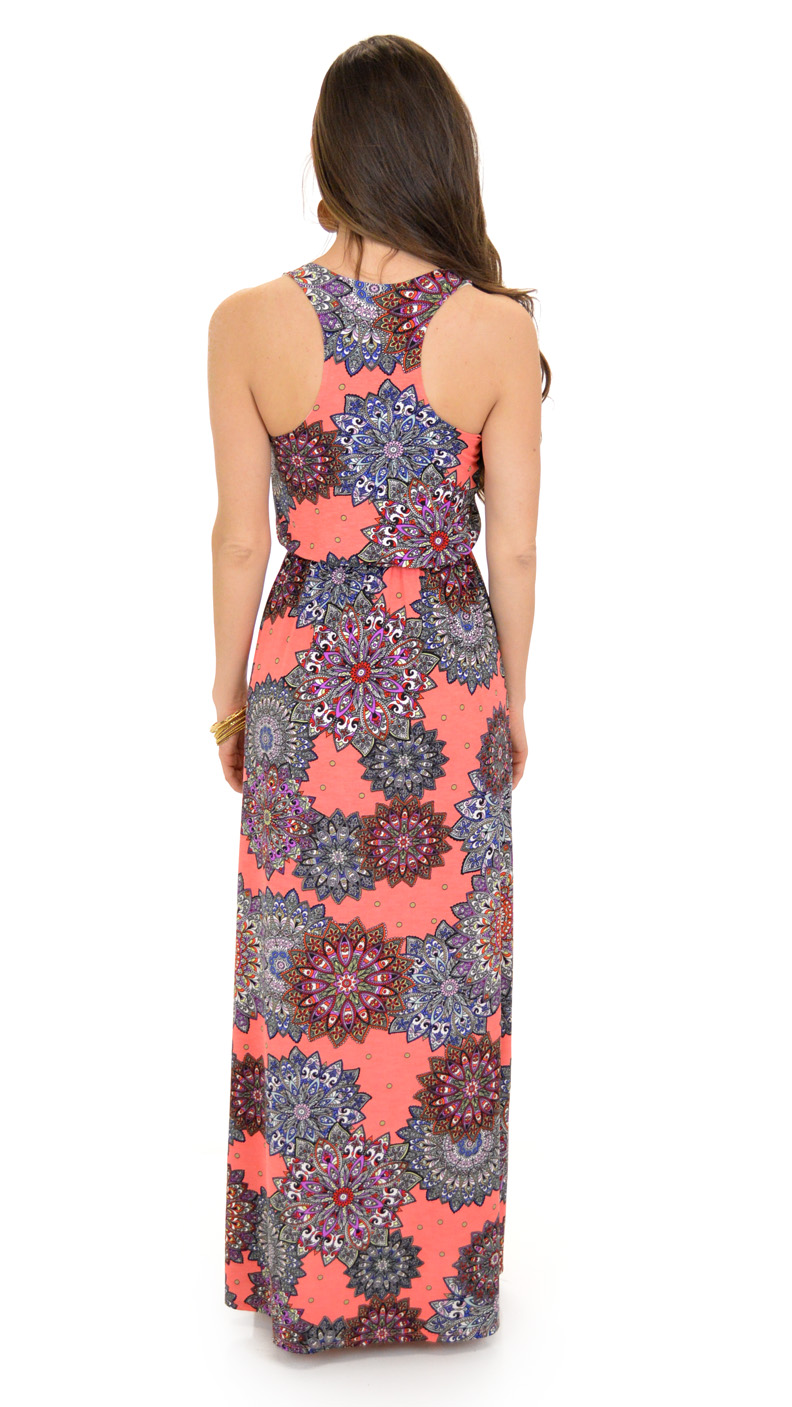 Tahiti Maxi, Peach - Dresses - The Blue Door Boutique