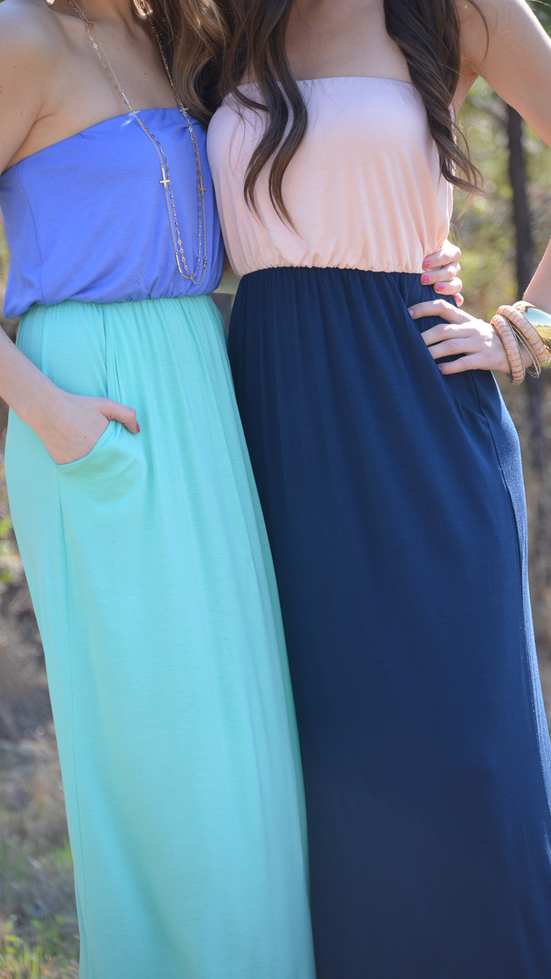 Two Tone Tube Maxi, Light Peach