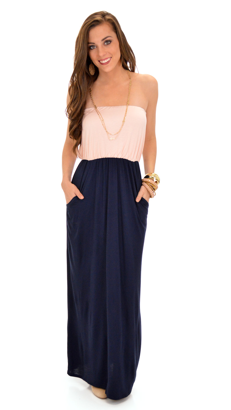 Two Tone Tube Maxi, Light Peach