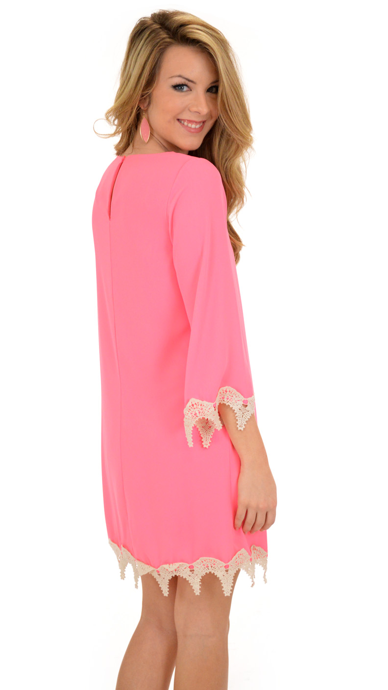Lace Hemline Dress, Neon