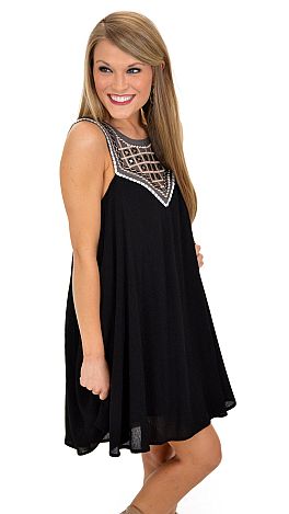 We Are the Free Tunic Dress, Black 