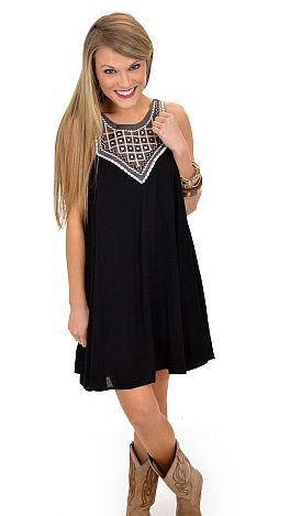 We Are the Free Tunic Dress, Black 