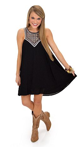 We Are the Free Tunic Dress, Black 