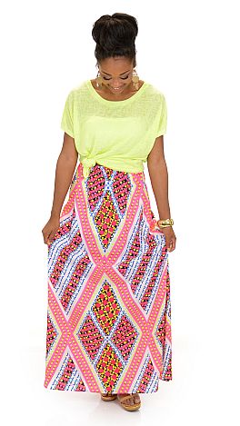 Neon Lights Maxi Skirt