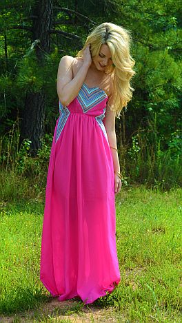 Tangled Up in You Maxi, Pink - Dresses - The Blue Door Boutique