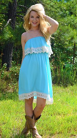 Miss Dolly Dress, Aqua