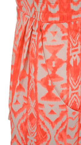 Printed Shorts, Neon Coral