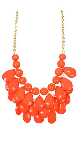 Layered Drop Necklace, Orange