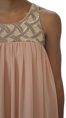 Sequined Nude Dress