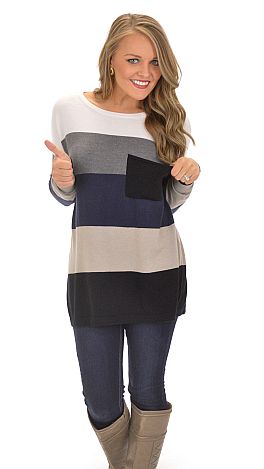 Pacific Sweater, Gray Navy