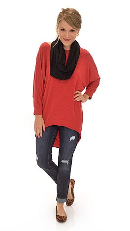 Snuggly Soft Tunic, Red