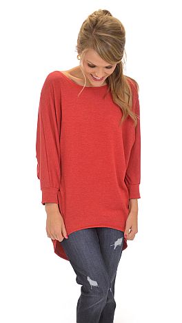 Snuggly Soft Tunic, Red
