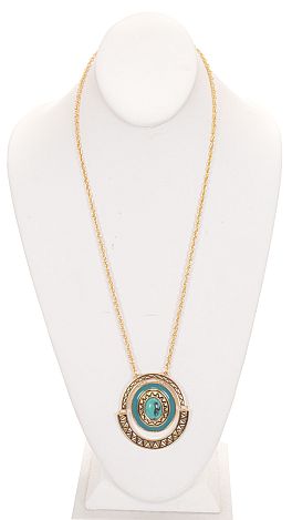 Jade Bronze Oval Necklace