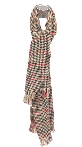 Double Sided Plaid Scarf, Khaki