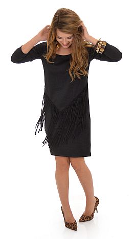Missy Robertson Suede Fringe Dress