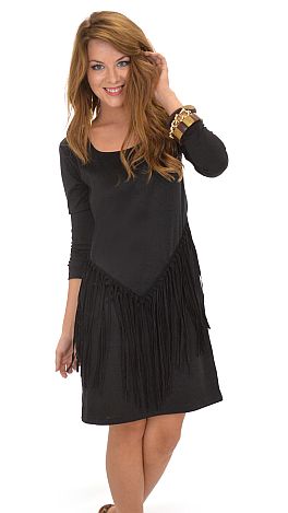 Missy Robertson Suede Fringe Dress