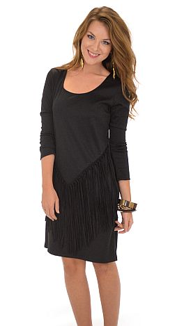Missy Robertson Suede Fringe Dress