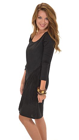 Missy Robertson Suede Fringe Dress