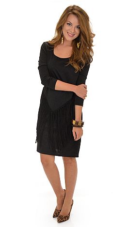 Missy Robertson Suede Fringe Dress